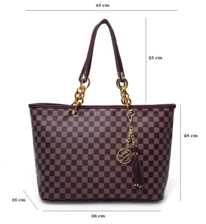 Lola Benson Starr Signature Logo / Damier Monogram Tote Bag