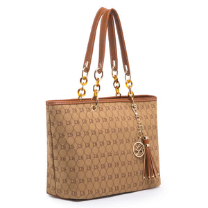 Lola Benson Starr Signature Logo / Damier Monogram Tote Bag